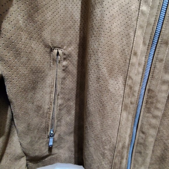 WEATHERPROOF Men's Brown Lightweight Suede Jacket, Size L - Picture 6 of 14